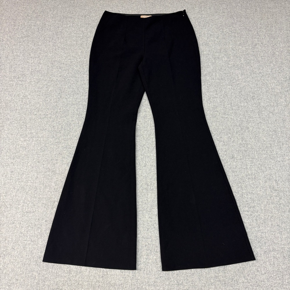 Michael Kors Collection Flare Leg Trousers Size 8 Black Wool Blend Made in Italy